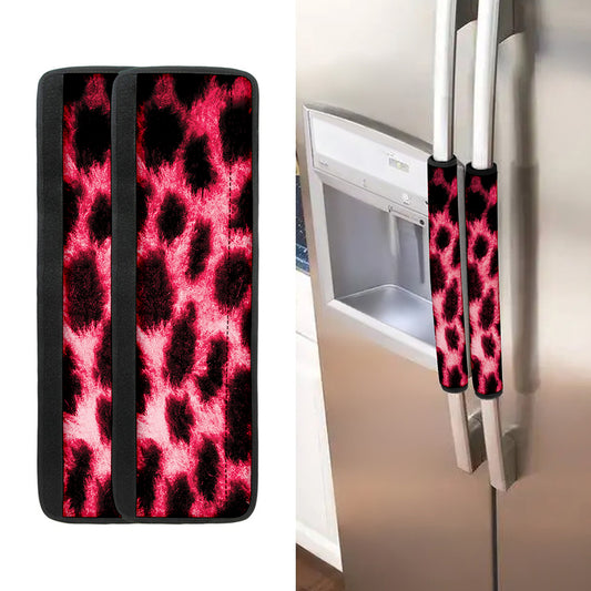 Hot Pink And Black Cheetah Print Refrigerator Handle Covers