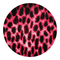 Hot Pink And Black Cheetah Print Round Blanket