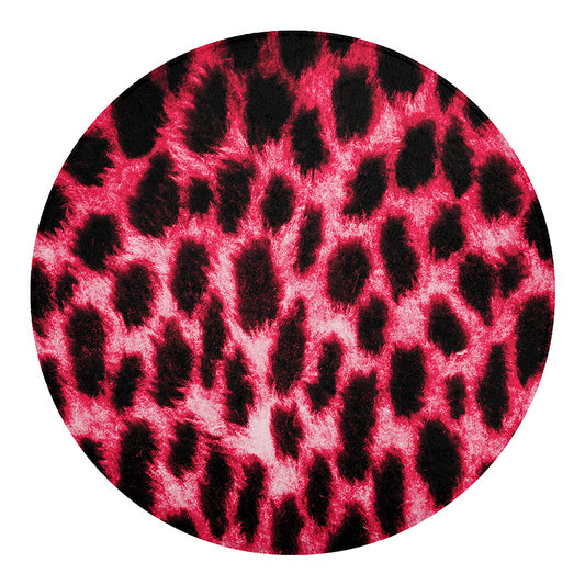 Hot Pink And Black Cheetah Print Round Blanket