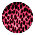 Hot Pink And Black Cheetah Print Round Floor Mat
