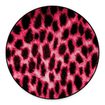 Hot Pink And Black Cheetah Print Round Floor Mat