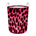 Hot Pink And Black Cheetah Print Round Laundry Basket