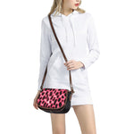 Hot Pink And Black Cheetah Print Saddle Bag