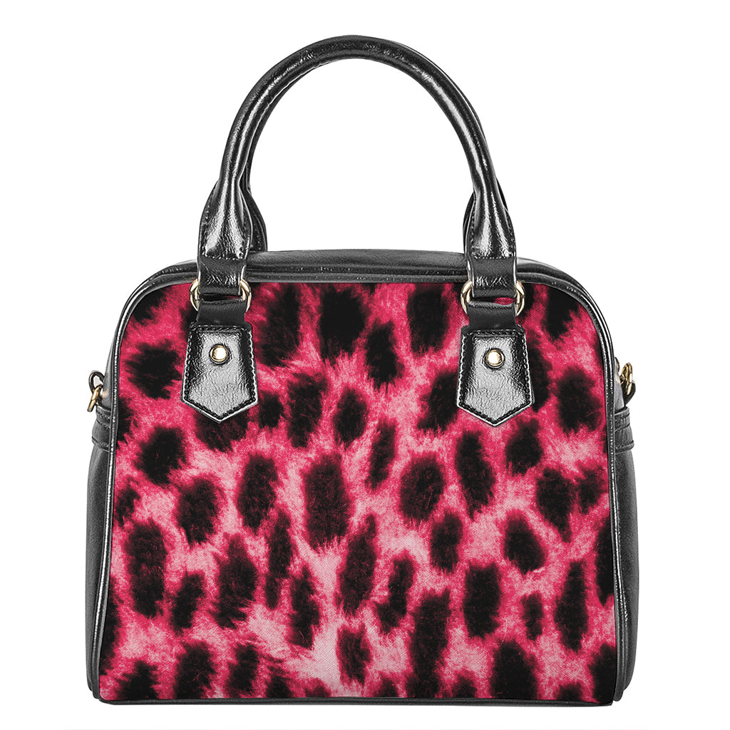 Hot Pink And Black Cheetah Print Shoulder Handbag