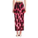 Hot Pink And Black Cheetah Print Side Slit Maxi Skirt