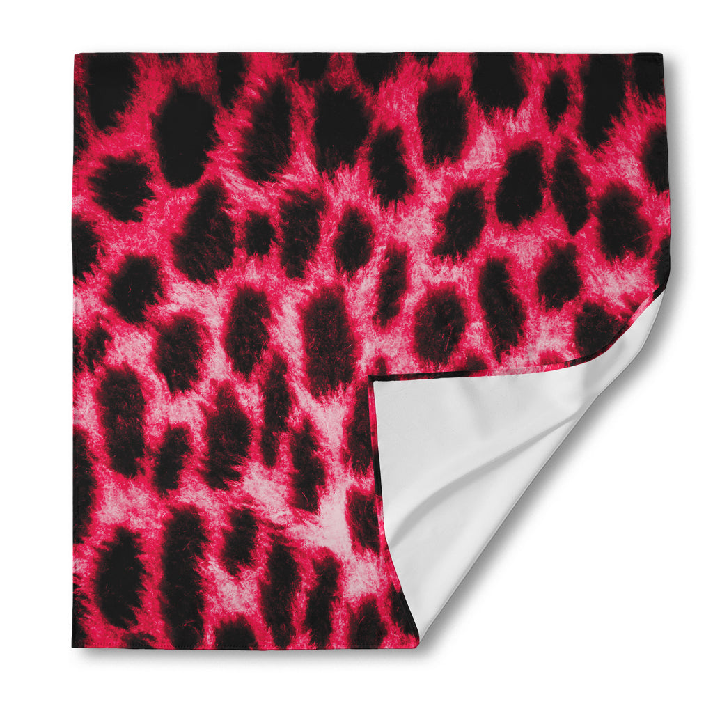 Hot Pink And Black Cheetah Print Silk Bandana