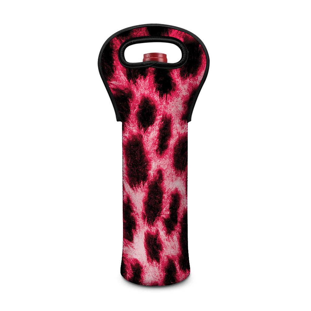 Hot Pink And Black Cheetah Print Single Neoprene Wine Tote
