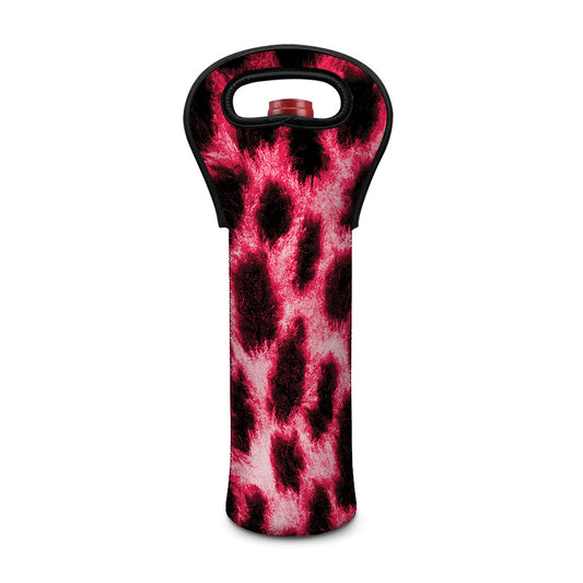Hot Pink And Black Cheetah Print Single Neoprene Wine Tote