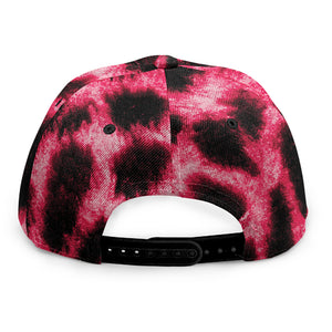 Hot Pink And Black Cheetah Print Snapback Cap