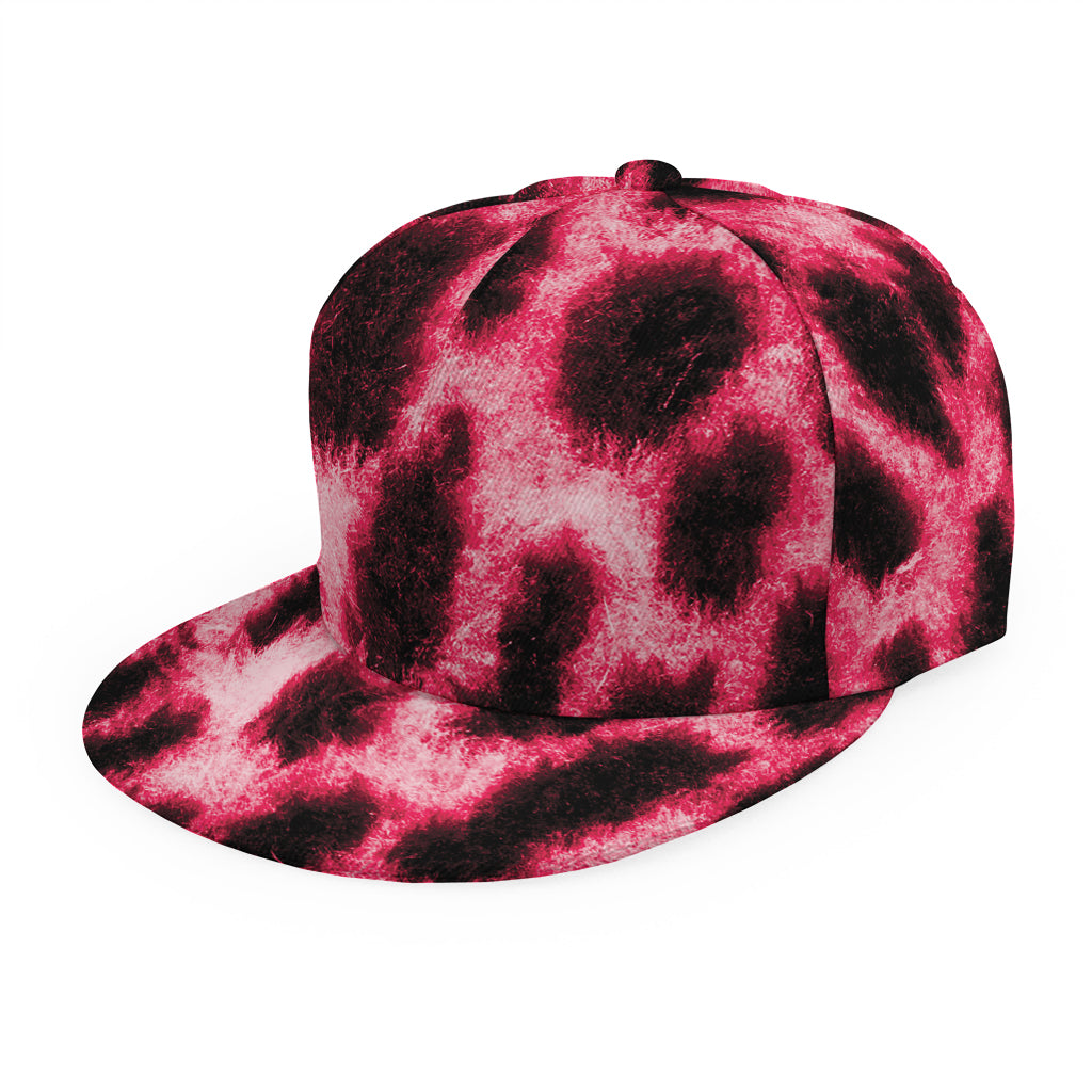 Hot Pink And Black Cheetah Print Snapback Cap