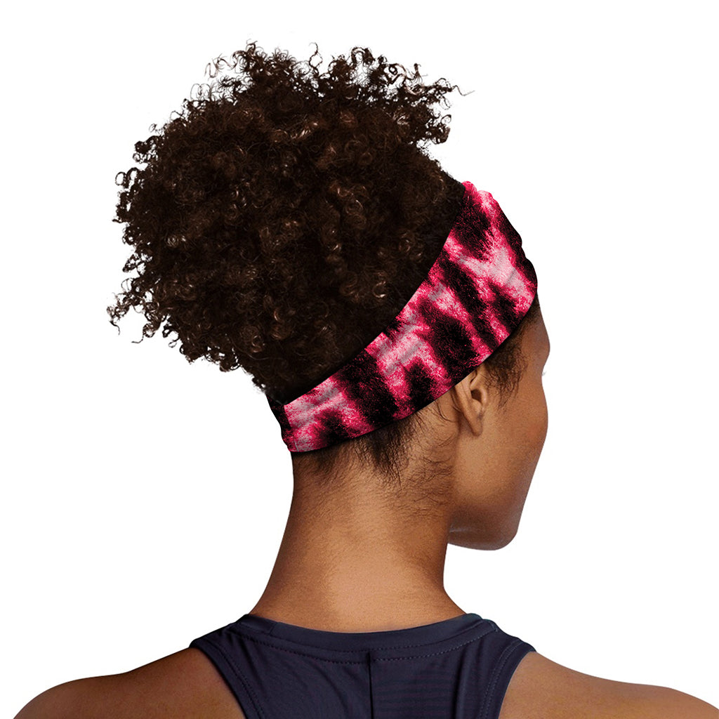Hot Pink And Black Cheetah Print Sports Headband