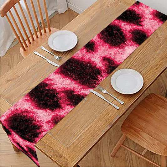 Hot Pink And Black Cheetah Print Table Runner