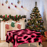 Hot Pink And Black Cheetah Print Tablecloth