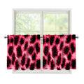 Hot Pink And Black Cheetah Print Tier Curtains
