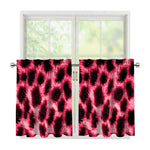 Hot Pink And Black Cheetah Print Tier Curtains