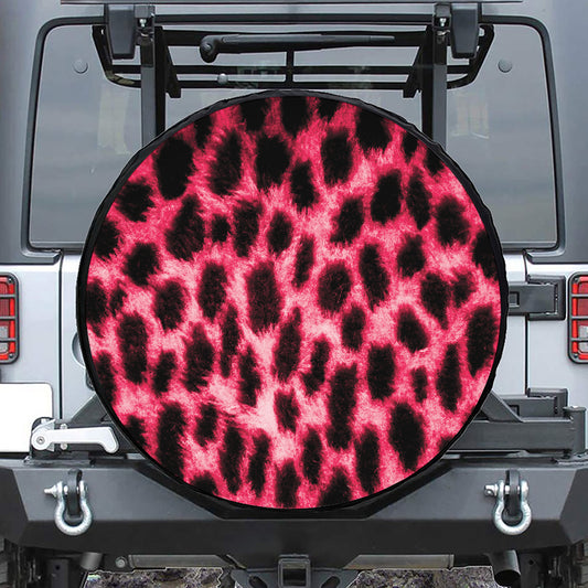 Hot Pink And Black Cheetah Print Tire Cover