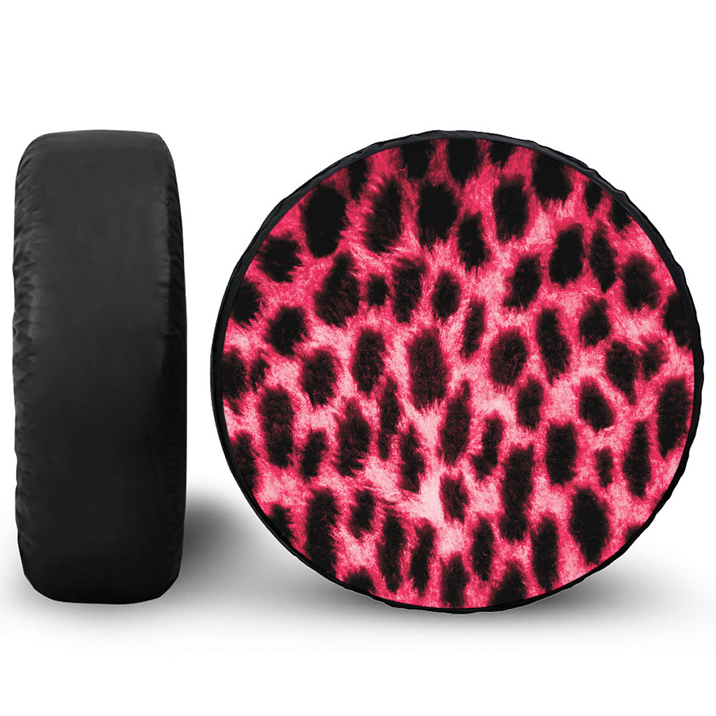 Hot Pink And Black Cheetah Print Tire Cover