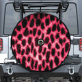 Hot Pink And Black Cheetah Print Tire Cover With Camera Hole