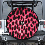 Hot Pink And Black Cheetah Print Tire Cover With Camera Hole