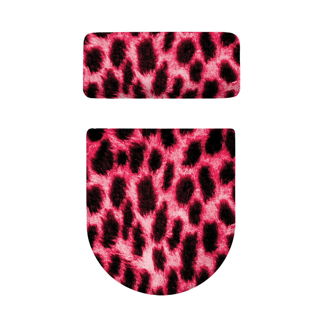 Hot Pink And Black Cheetah Print Toilet Lid And Tank Cover Set