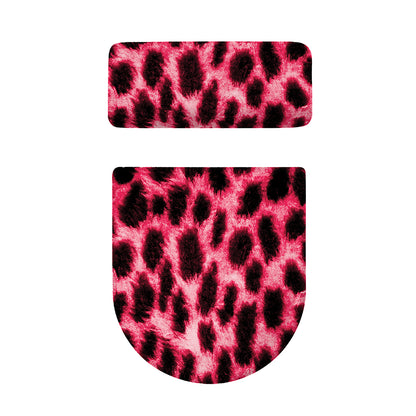 Hot Pink And Black Cheetah Print Toilet Lid And Tank Cover Set