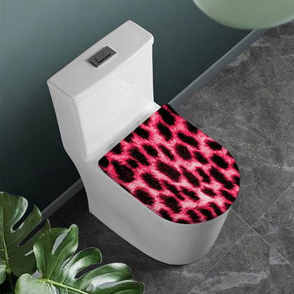 Hot Pink And Black Cheetah Print Toilet Lid Cover