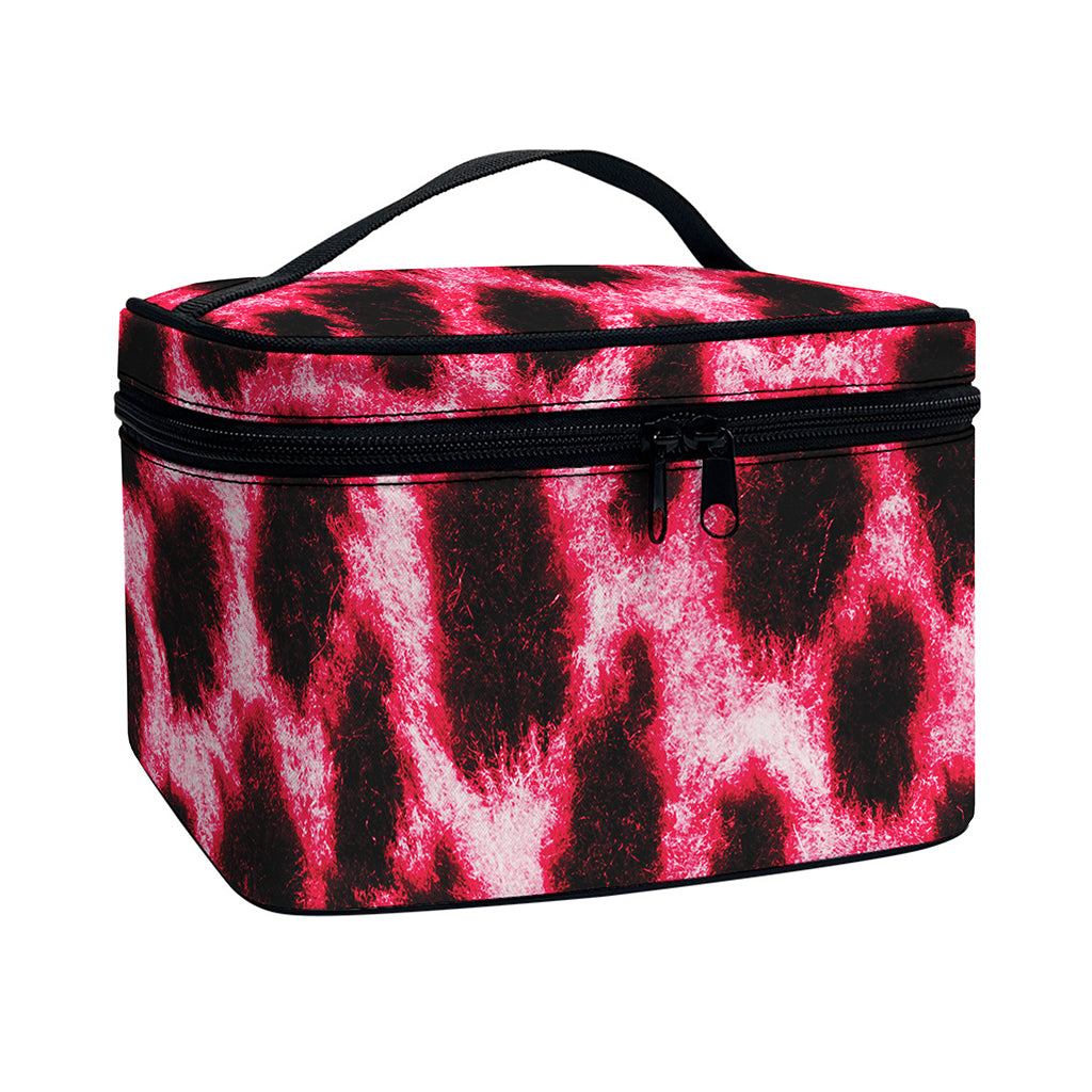 Hot Pink And Black Cheetah Print Travel Makeup Bag