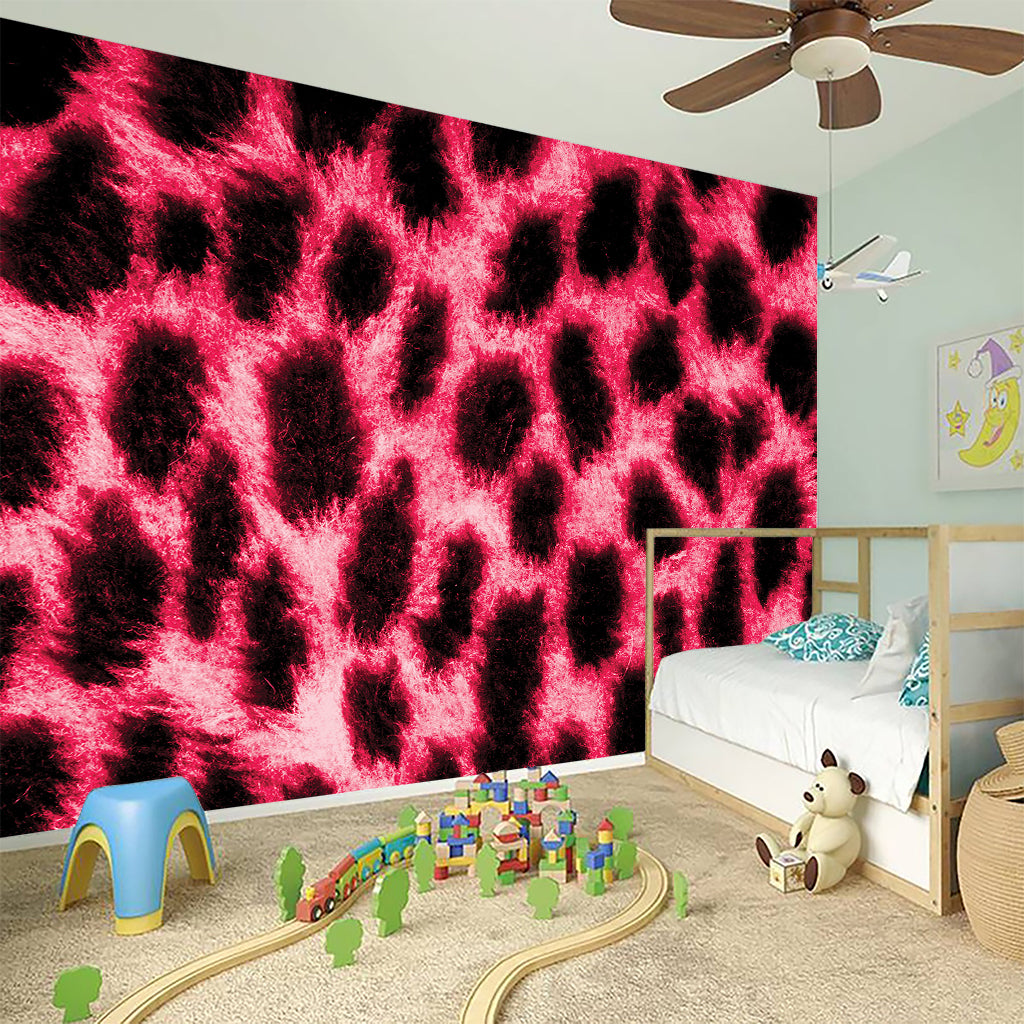 Hot Pink And Black Cheetah Print Wall Sticker