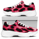 Hot Pink And Black Cheetah Print White Chunky Shoes