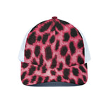 Hot Pink And Black Cheetah Print White Mesh Trucker Cap