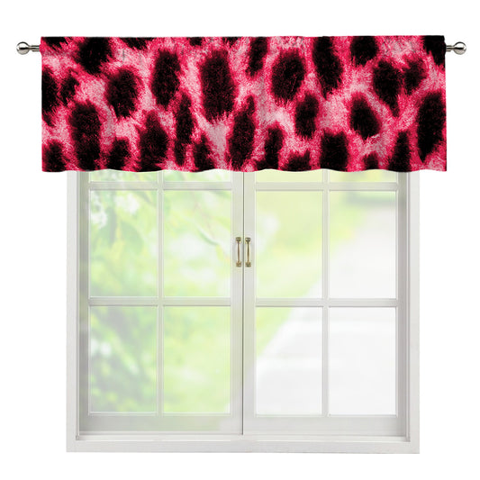 Hot Pink And Black Cheetah Print Window Valance