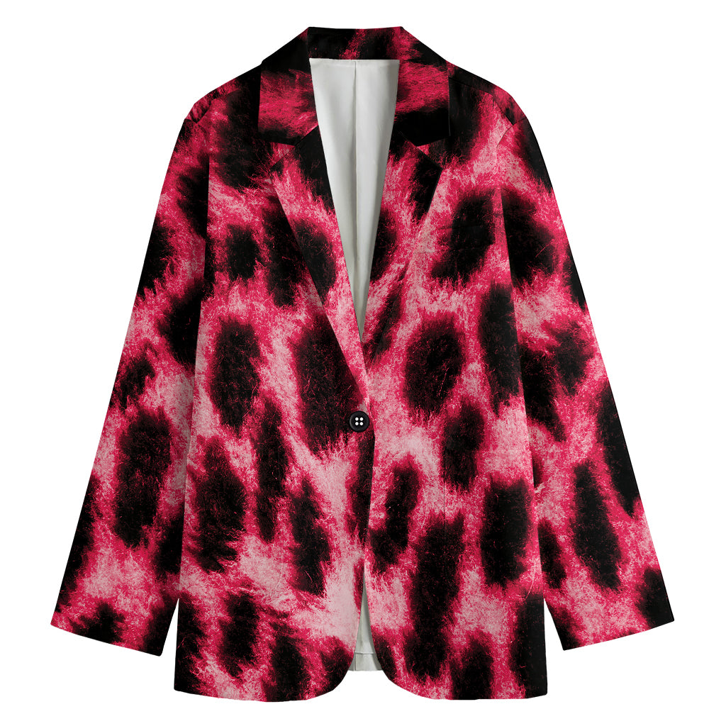 Hot Pink And Black Cheetah Print Women's Blazer