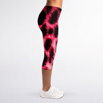 Hot Pink And Black Cheetah Print Women's Capri Leggings