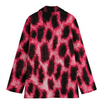 Hot Pink And Black Cheetah Print Women's Cotton Blazer