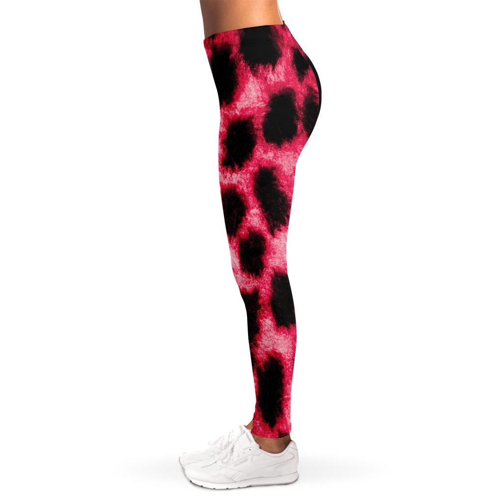 Hot Pink And Black Cheetah Print Women's Leggings