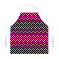 Hot Pink And Black Chevron Pattern Print Adjustable Apron