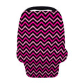 Hot Pink And Black Chevron Pattern Print Baby Seat Cover