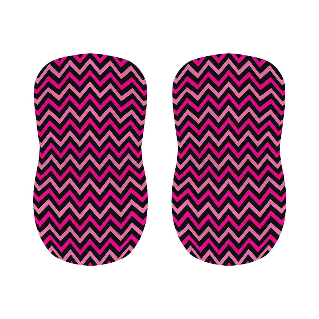 Hot Pink And Black Chevron Pattern Print Bar Stool Covers