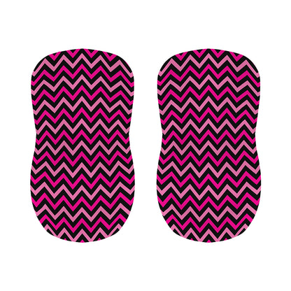 Hot Pink And Black Chevron Pattern Print Bar Stool Covers