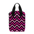 Hot Pink And Black Chevron Pattern Print Bible Tote Bag