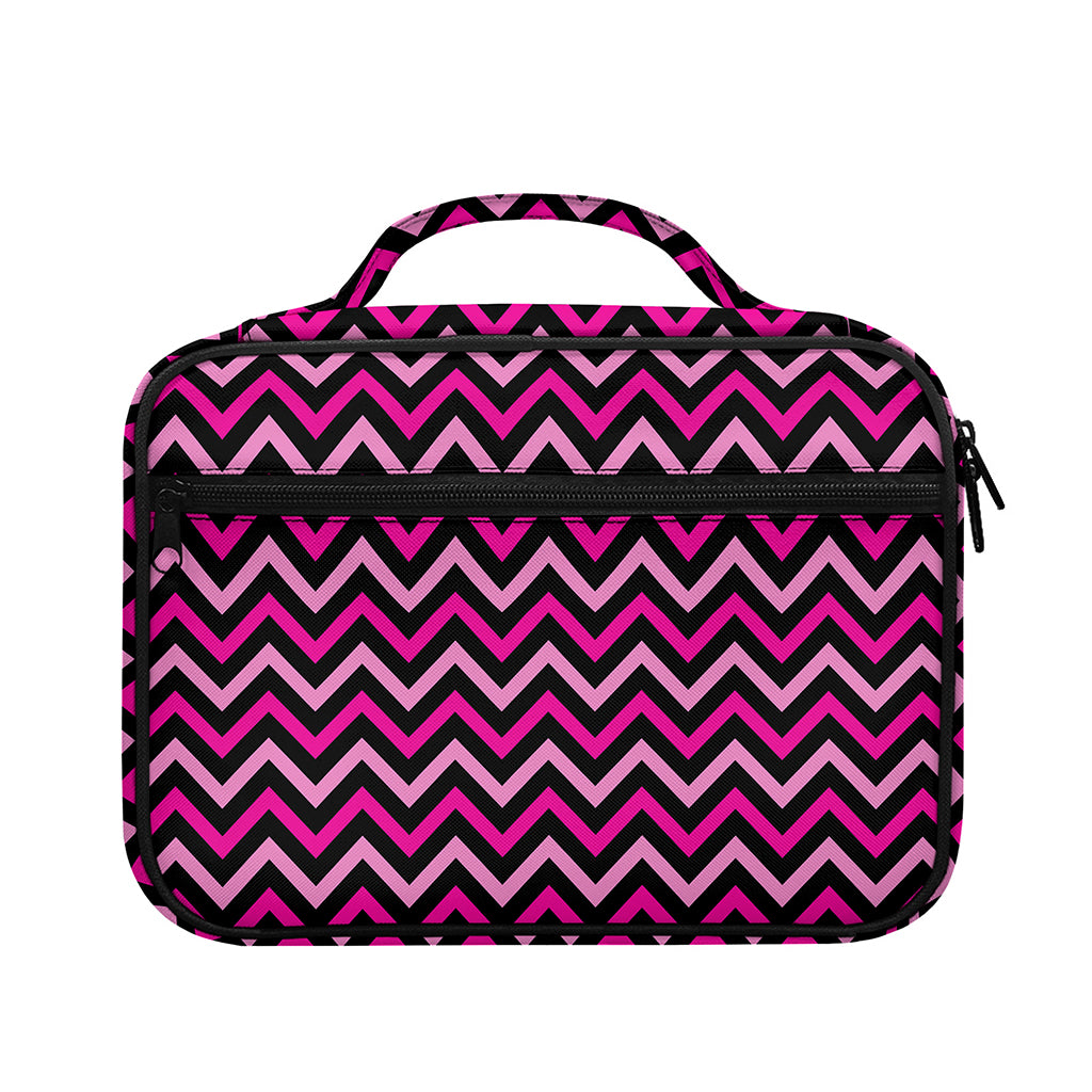 Hot Pink And Black Chevron Pattern Print Briefcase Bible Bag