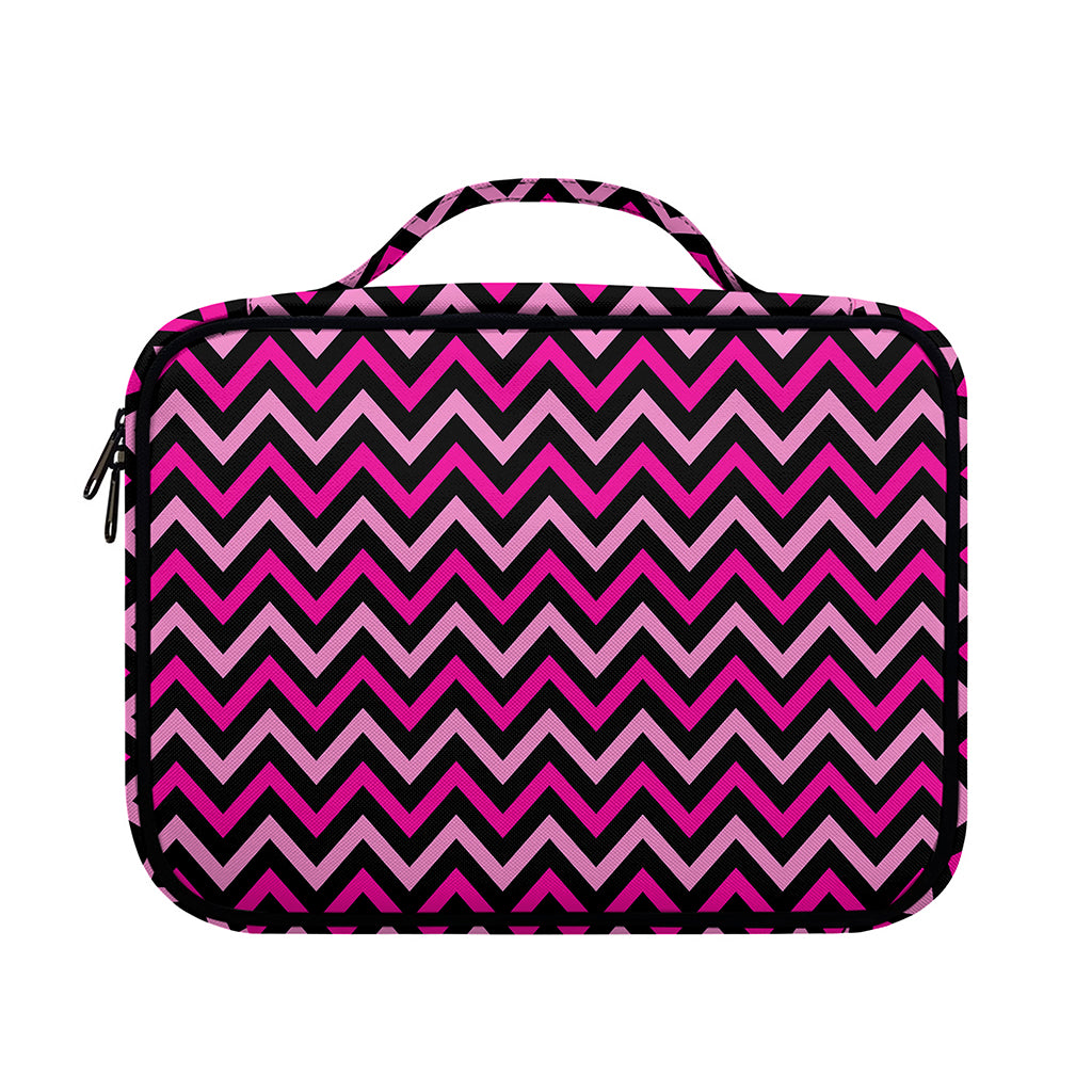 Hot Pink And Black Chevron Pattern Print Briefcase Bible Bag