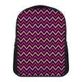 Hot Pink And Black Chevron Pattern Print Casual Backpack