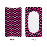 Hot Pink And Black Chevron Pattern Print Changing Pad Cover