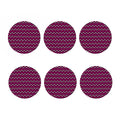Hot Pink And Black Chevron Pattern Print Coaster Set