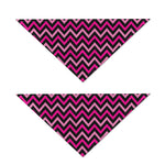 Hot Pink And Black Chevron Pattern Print Dog Bandana
