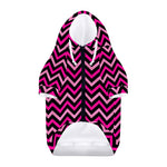 Hot Pink And Black Chevron Pattern Print Dog Zip Up Hoodie