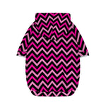 Hot Pink And Black Chevron Pattern Print Dog Zip Up Hoodie