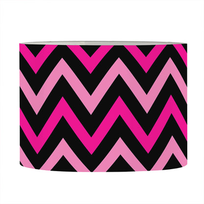 Hot Pink And Black Chevron Pattern Print Drum Lamp Shade