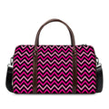 Hot Pink And Black Chevron Pattern Print Duffel Bag